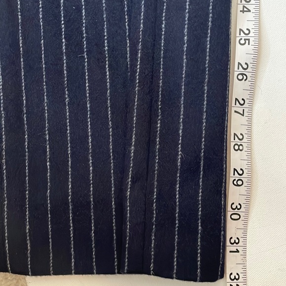 Max Mara Blue Wool Pinstripe Pants Size 2 - Picture 11 of 13
